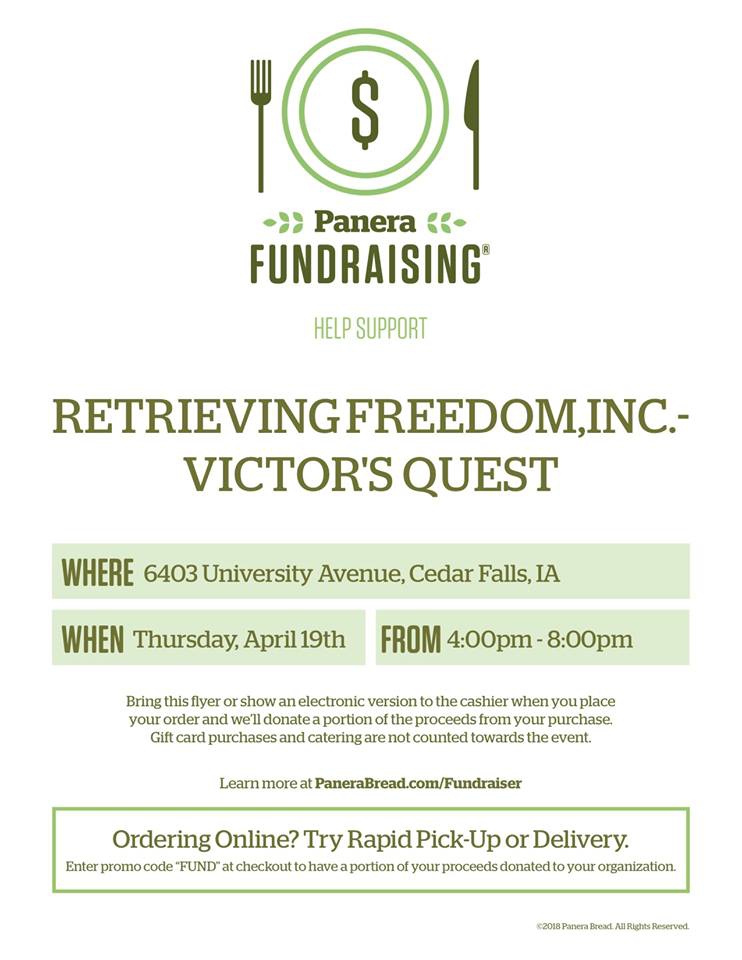 Panera Fundraiser for Victor's Quest